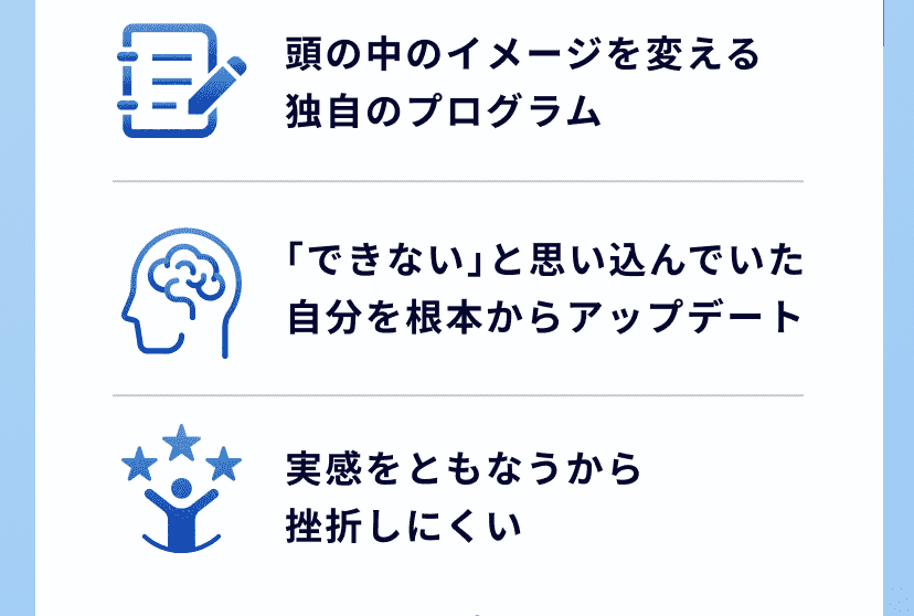 頭の中のイメージを変える独自のプログラム